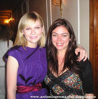 Domitilla D'Amico con l'attrice Kirsten Dunst